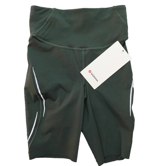 New Lululemon Size 2 Base Pace High Rise Short 8" Reflective SKSR Smoked Spruce